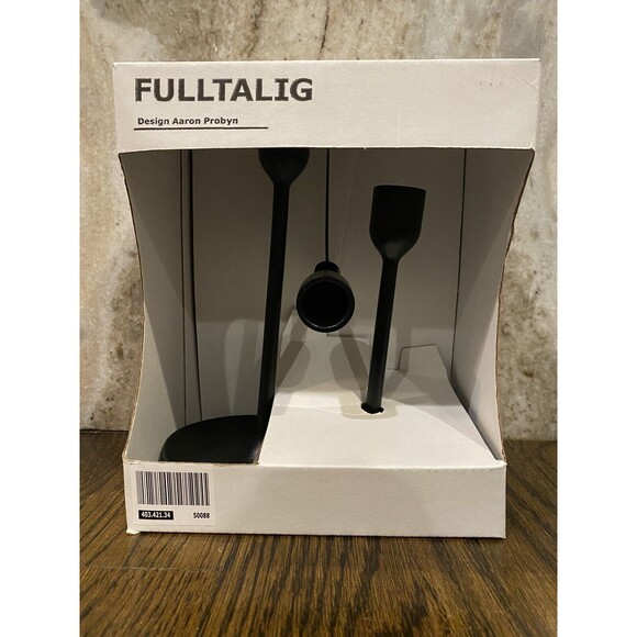 IKEA Fulltalig Candlestick Holder Set of 3 NEW Black Metal 403.421.34 - Picture 1 of 7